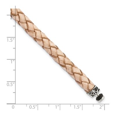 Sterling Silver Tan Leather Bracelet – view 7