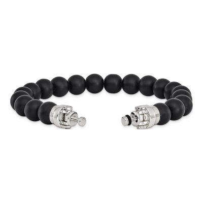 Sterling Silver Onyx Beaded Bracelet – view 3