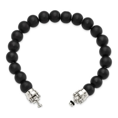 Sterling Silver Onyx Beaded Bracelet – view 4