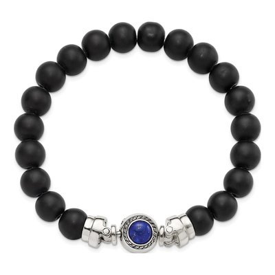 Sterling Silver Onyx Beaded Bracelet – view 5