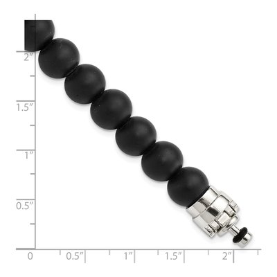 Sterling Silver Onyx Beaded Bracelet – view 7