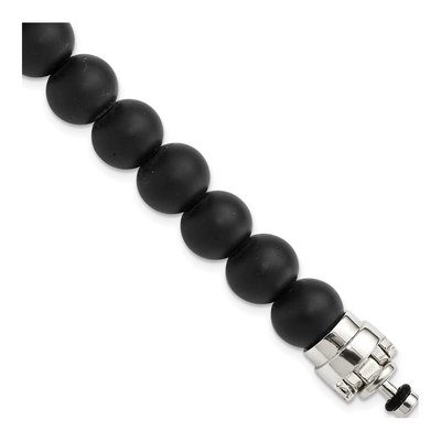 Sterling Silver Onyx Beaded Bracelet