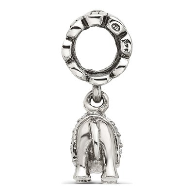 Sterling Silver CZ Elephant Dangle Bead – view 3