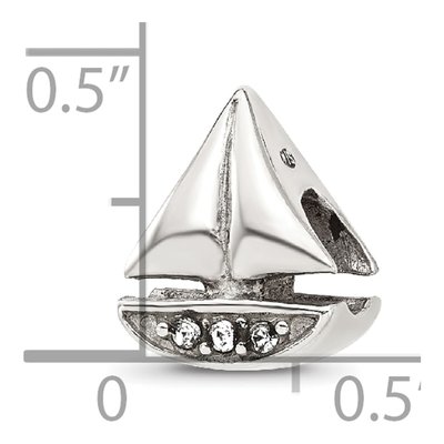Sterling Silver Crystal Sailboat Bead – view 6