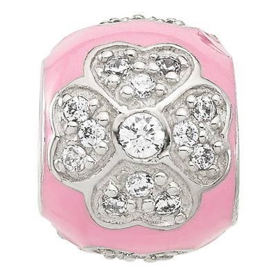 Sterling Silver CZ Floral Bead – view 4