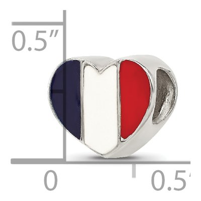 Sterling Silver Enameled Flag Heart Bead – view 3