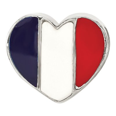 Sterling Silver Enameled Flag Heart Bead – view 5
