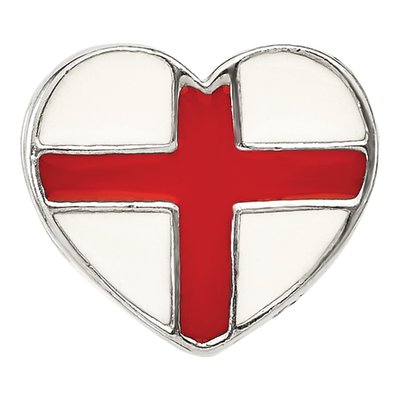 Sterling Silver Switzerland Flag Heart Bead – view 5