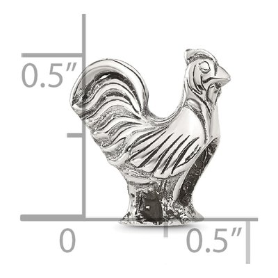 Sterling Silver Rooster Bead – view 3