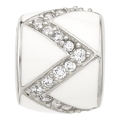 Sterling Silver CZ Enamel Bead – view 4