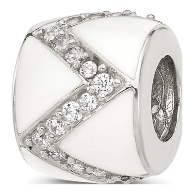 Sterling Silver CZ Enamel Bead