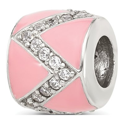 Sterling Silver CZ Enamel Bead