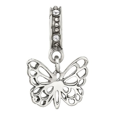 Sterling Silver Crystal Butterfly Dangle Bead – view 5