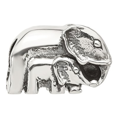 Sterling Silver Mommy Baby Elephant Bead – view 5