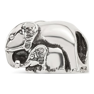 Sterling Silver Mommy Baby Elephant Bead – view 7