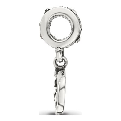 Sterling Silver Crystal Mommy Baby Elephant Dangle Bead – view 4