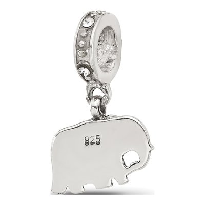 Sterling Silver Crystal Mommy Baby Elephant Dangle Bead – view 6