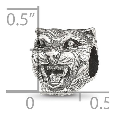Sterling Silver Antiqued Tiger Head Bead – view 3