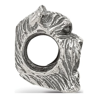 Sterling Silver Antiqued Tiger Head Bead – view 4