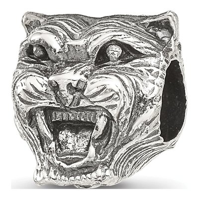 Sterling Silver Antiqued Tiger Head Bead