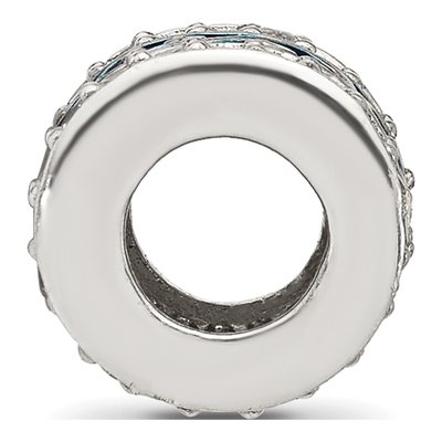 Sterling Silver CZ Enamel Scroll Bead – view 4