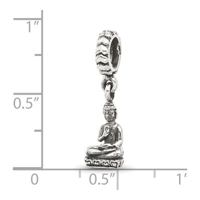 Sterling Silver Antiqued Buddha Dangle Bead – view 3