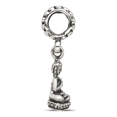 Sterling Silver Antiqued Buddha Dangle Bead – view 4