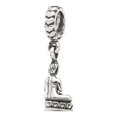 Sterling Silver Antiqued Buddha Dangle Bead – view 6