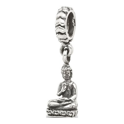 Sterling Silver Antiqued Buddha Dangle Bead