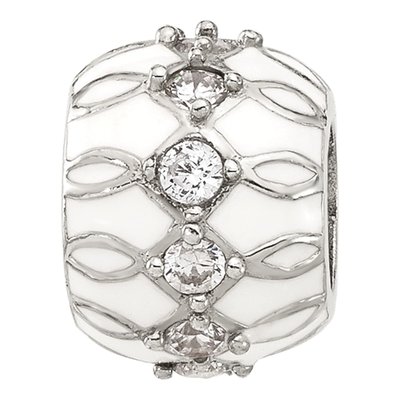 Sterling Silver CZ Enamel Bead – view 6