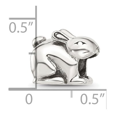 Sterling Silver Antiqued Rabbit Bead – view 3