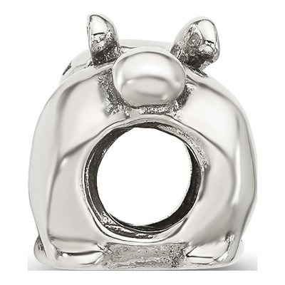 Sterling Silver Antiqued Rabbit Bead – view 4