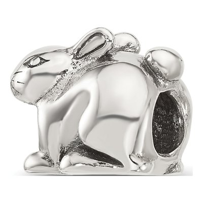 Sterling Silver Antiqued Rabbit Bead – view 6