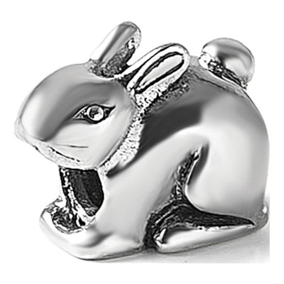 Sterling Silver Antiqued Rabbit Bead – view 7