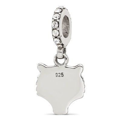 Sterling Silver Crystal Tiger Head Dangle Bead – view 6