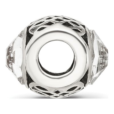 Sterling Silver Crystal Antiqued Bead – view 3
