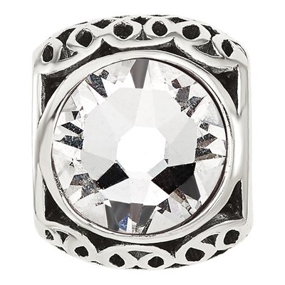 Sterling Silver Crystal Antiqued Bead – view 4