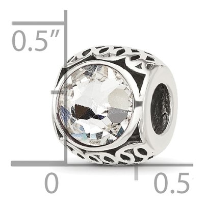 Sterling Silver Crystal Antiqued Bead – view 5
