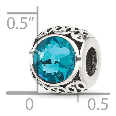 Sterling Silver Crystal Teal Bead – view 5