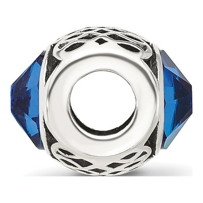 Sterling Silver Crystal Antiqued Bead – view 3