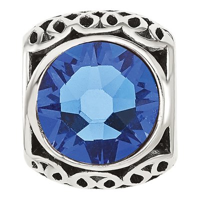 Sterling Silver Crystal Antiqued Bead – view 4