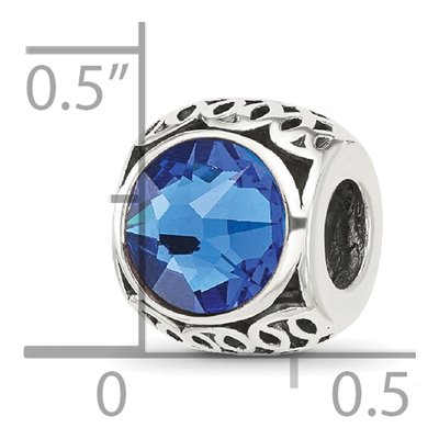 Sterling Silver Crystal Antiqued Bead – view 5