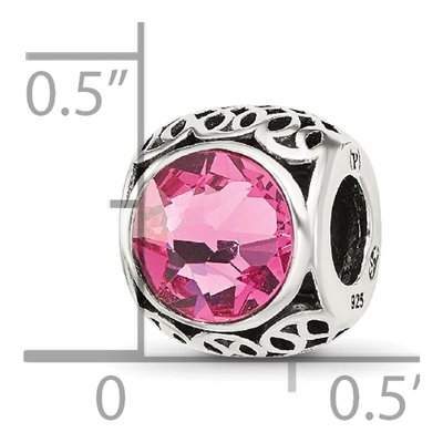 Sterling Silver Crystal Antiqued Bead – view 3