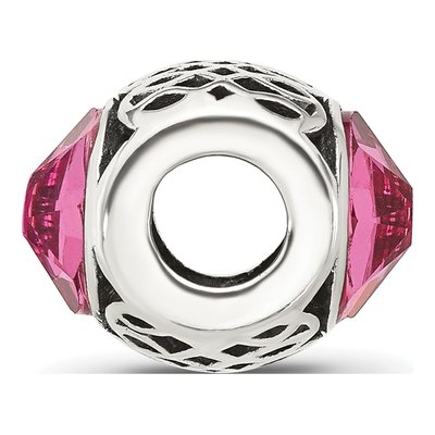 Sterling Silver Crystal Antiqued Bead – view 4