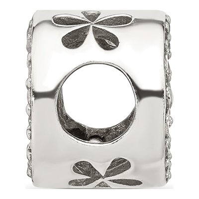Sterling Silver CZ Flower Circle Bead – view 3