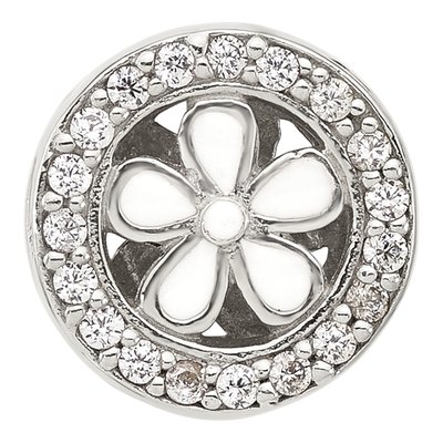 Sterling Silver CZ Flower Circle Bead – view 4