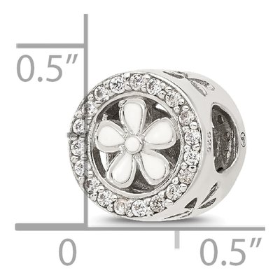 Sterling Silver CZ Flower Circle Bead – view 6