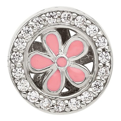 Sterling Silver CZ Enamel Flower Bead – view 5
