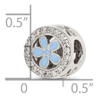Sterling Silver CZ Flower Circle Bead – view 3