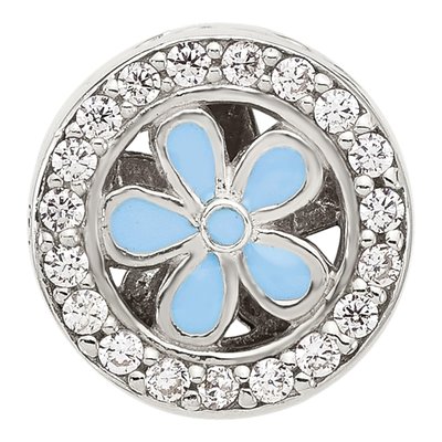 Sterling Silver CZ Flower Circle Bead – view 6